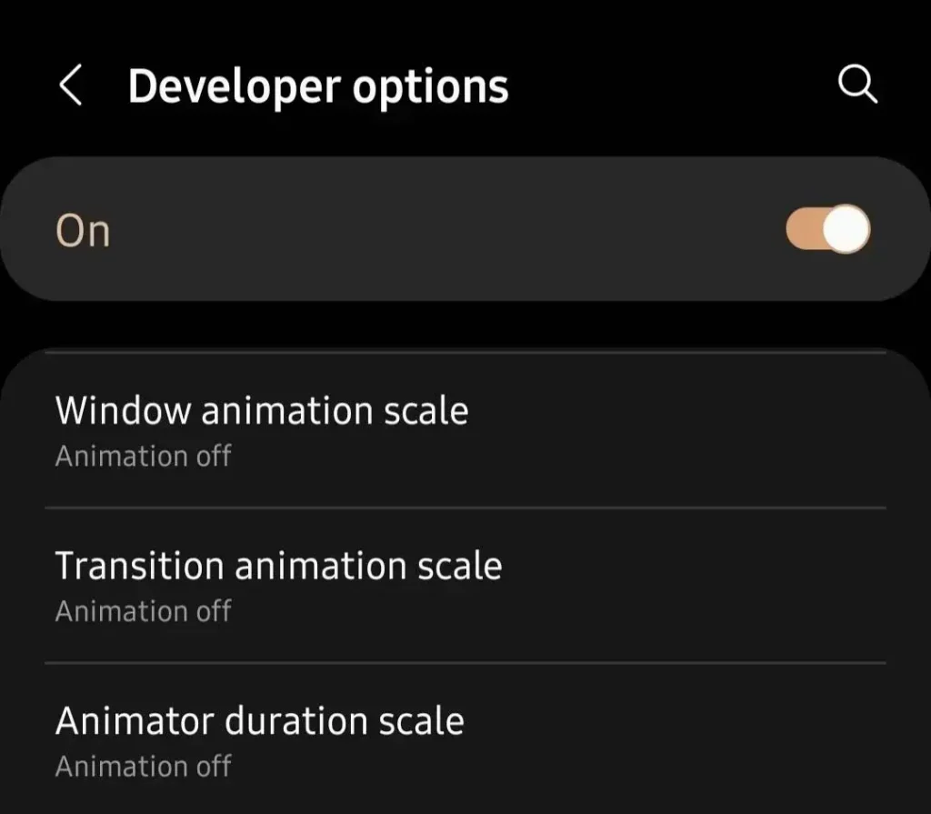 تغییر تنظیمات انیمیشن