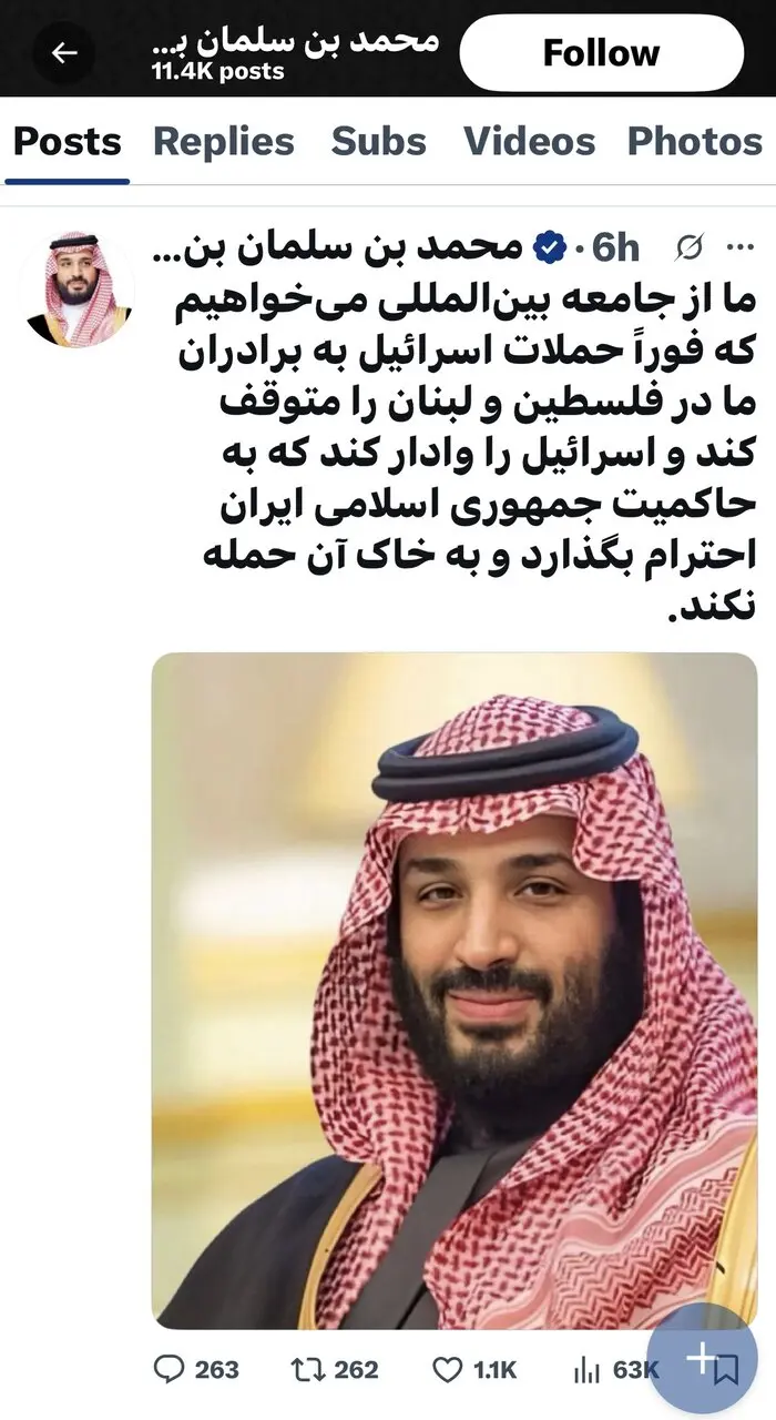 توییت فارسی بن سلمان